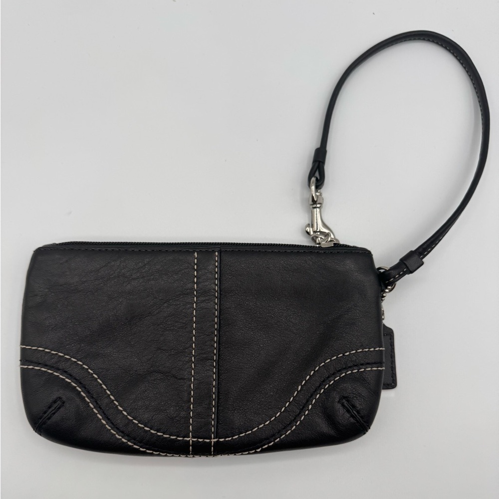 Coach Black SOHO Leather Wristlet with Buckle Detail | Very Good Condition - Picture 3 of 11